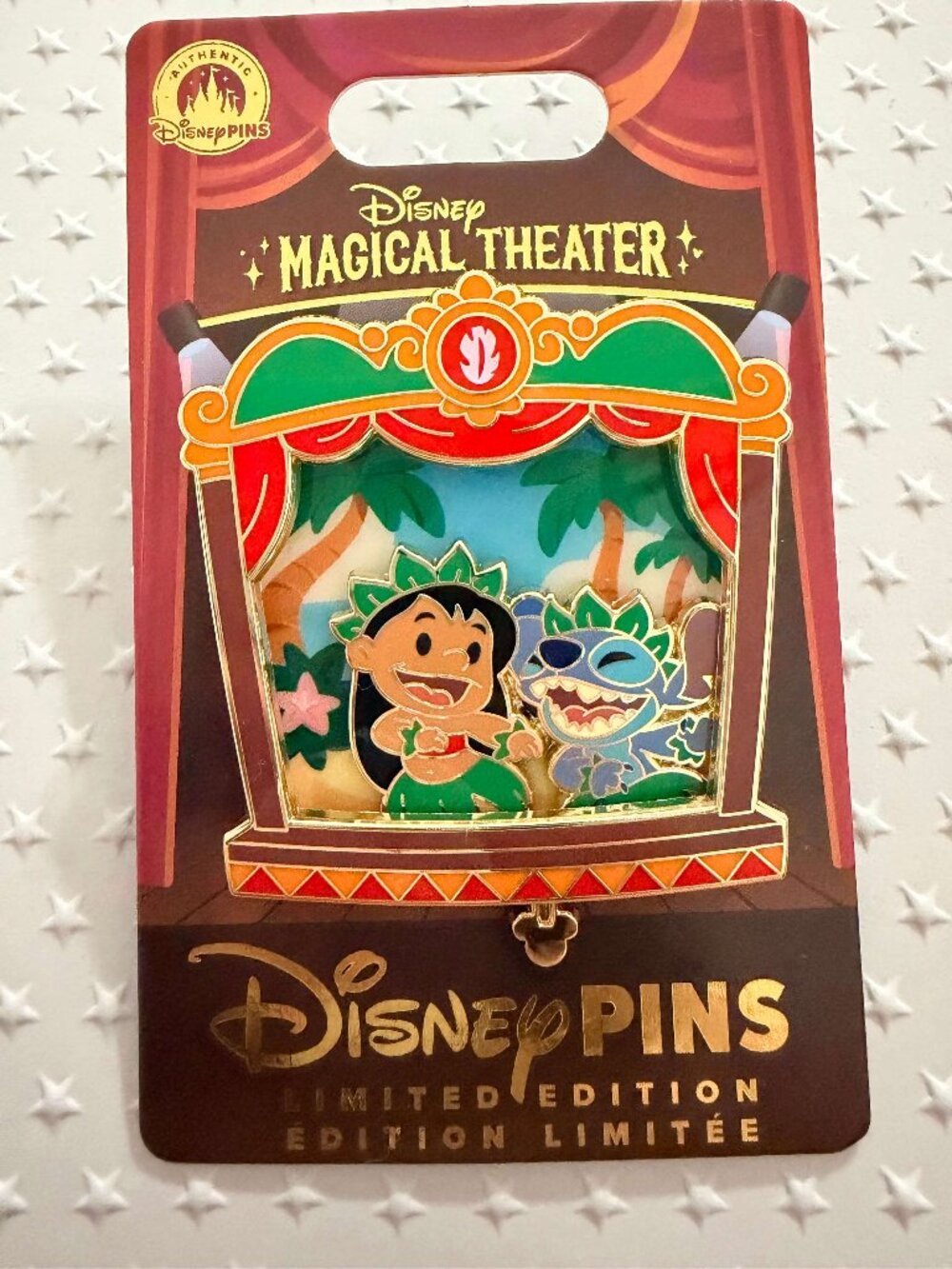 Lilo & Stitch Magical Theater Disney Pin Slider Limited Edition LE 4500 NOC